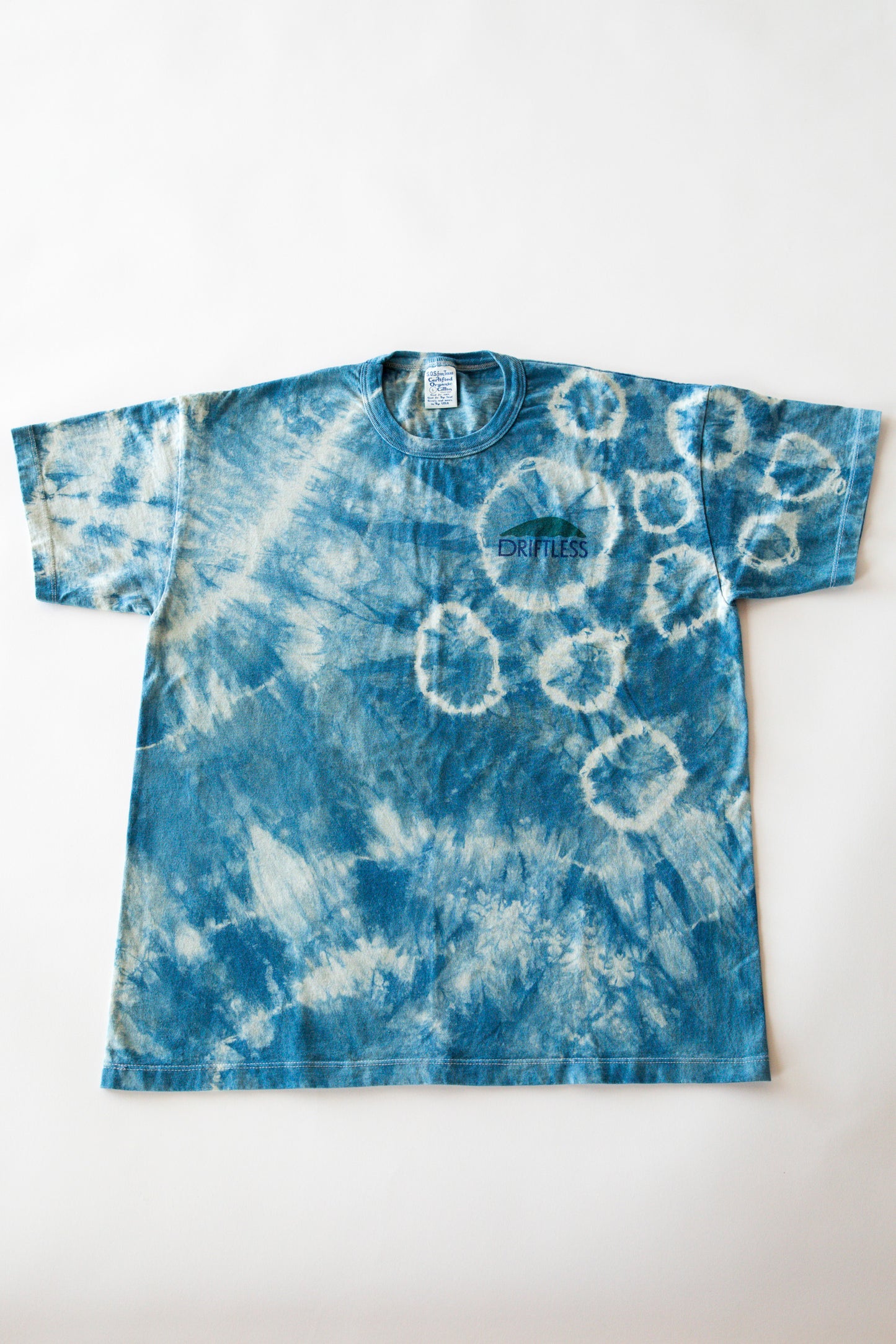 Indigo Shibori Tie Dyed Driftless Tee Shirt