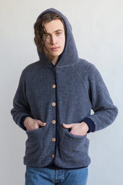 Merino Wool Fleece Unisex Hoodie - Denim/Navy