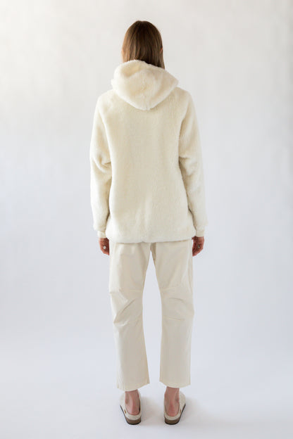 Merino Wool Fleece Unisex Hoodie - Natural/Natural